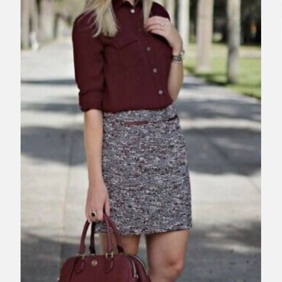 LOFT Dresses & Skirts - 𝅺Ann Taylor Loft NEW Tweed Pencil Skirt Size 10